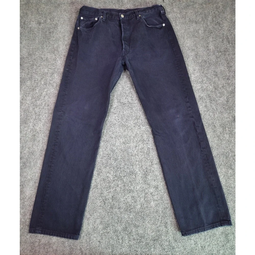 Vintage Levi's 501 Original Fit Jeans Mens 34x32 Dark Blue Button Fly Straight